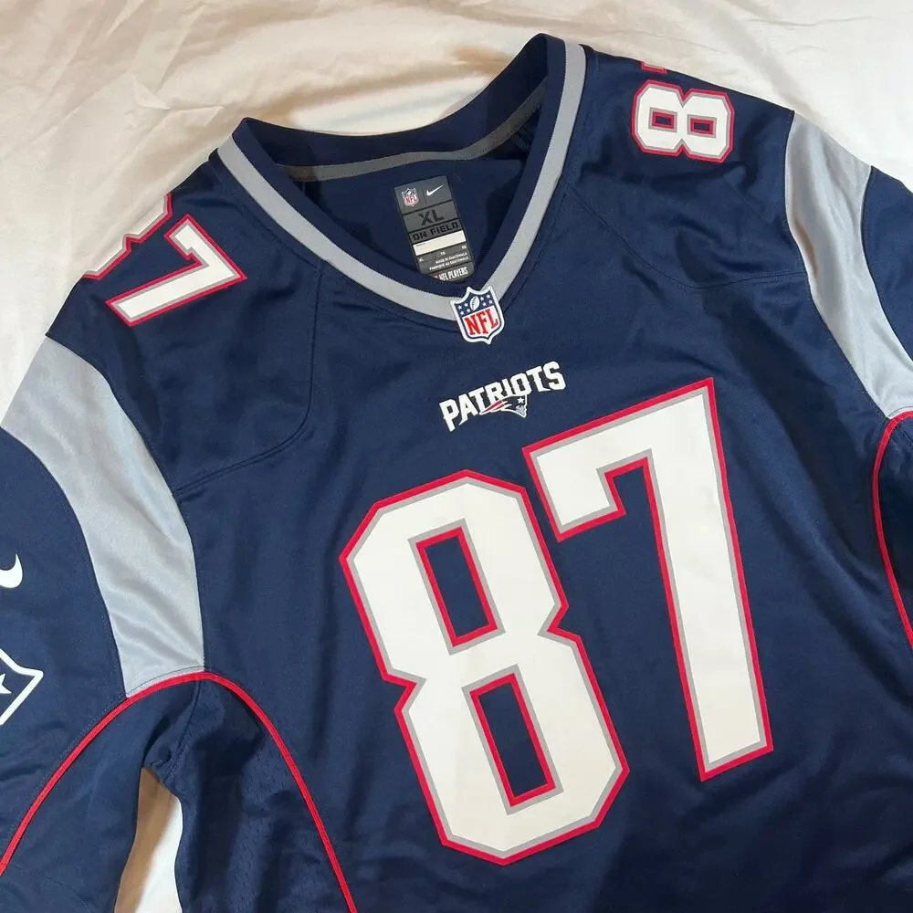 Nike Rob Gronkowski #87 New England Patriots Men's XL On Field Jersey Navy